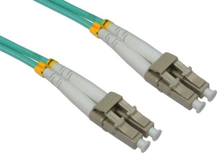 Actual product image Cables Direct 1M LC-LC 50/125 MMD OM3 CABLE - AQUA (1 m)