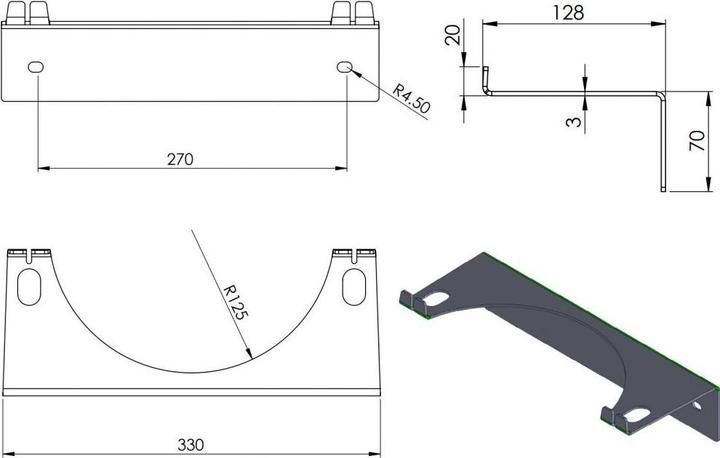 Produktbild Pro-Line Wandhalter für 1 Gasflasche, max. Durchmesser 250 mm PRO-LINE-Zylinder