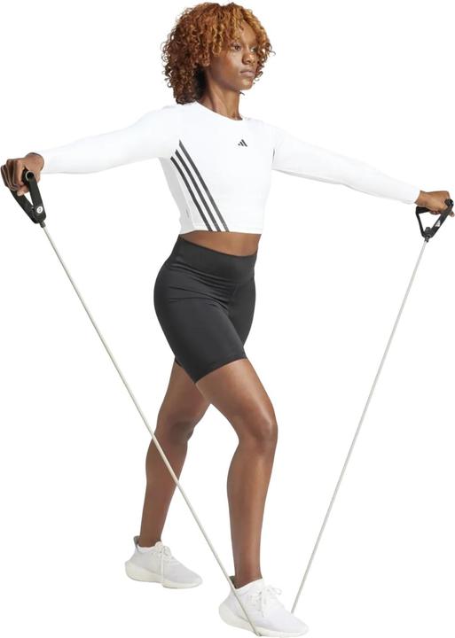 Actual product image adidas Womens/Ladies Hyperglam Aeroready Long-Sleeved Crop T-Shirt (42 D)