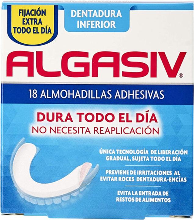 Algasiv Tampons adhésifs pour atténuer les fausses dents tous les jours et protéger les gencives 18 unités