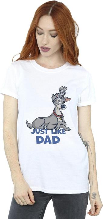 Actual product image Disney Womens/Ladies Lady And The Tramp Just Like Dad Cotton Boyfriend T-Shirt (M)