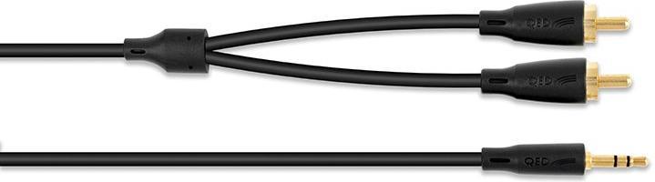 Actual product image QED Connect Stereo Cable 3.5Mm (M) To 2 X Phono (M) 3 metres QE8117 (3 m, Cinch)