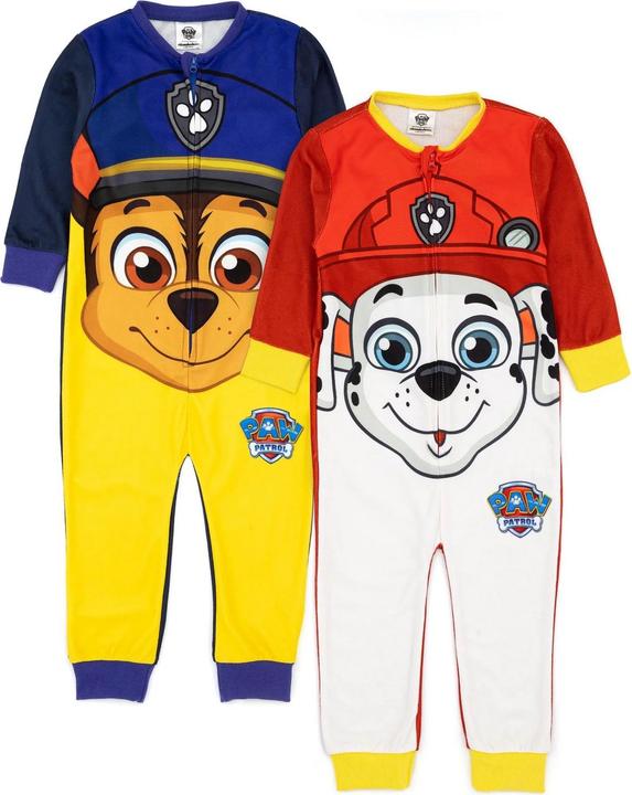 Paw Patrol Childrens/Kids Chase & Marshall Sleepsuit (Pack of 2)