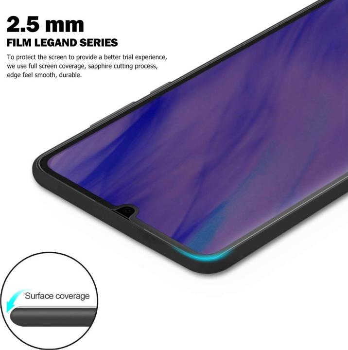 Produktbild Screenguard Huawei P30 Full Screen Panzerglas Schutzfolie 2.5D 9H (1 Stück, Huawei P30)