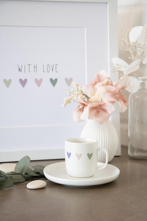 Image du produit ppd Tasse à expresso Coeurs colorés (750 ml, 1 x)
