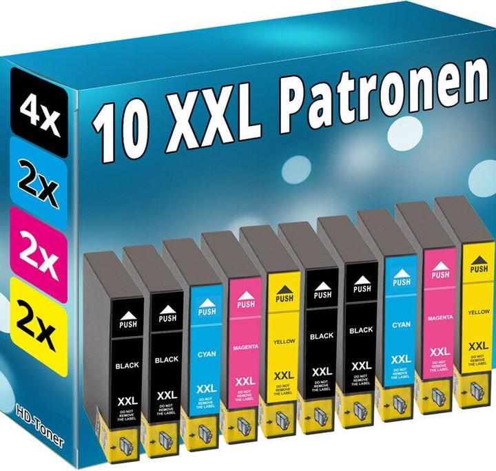 Produktbild Druckfuxx 10 TINTE PATRONEN für Epson 502 XL Expression XP-5100 XP-5105 WF-2860D
