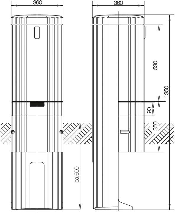 Actual product image ABN SL135A Outdoor column Rondo from 62779 FB1 BH3, H=1350mm,1