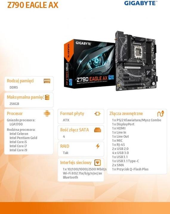 Actual product image Gigabyte Z790 EAGLE AX (rev. 1.x) (LGA 1700, Intel Z790 Express, ATX)
