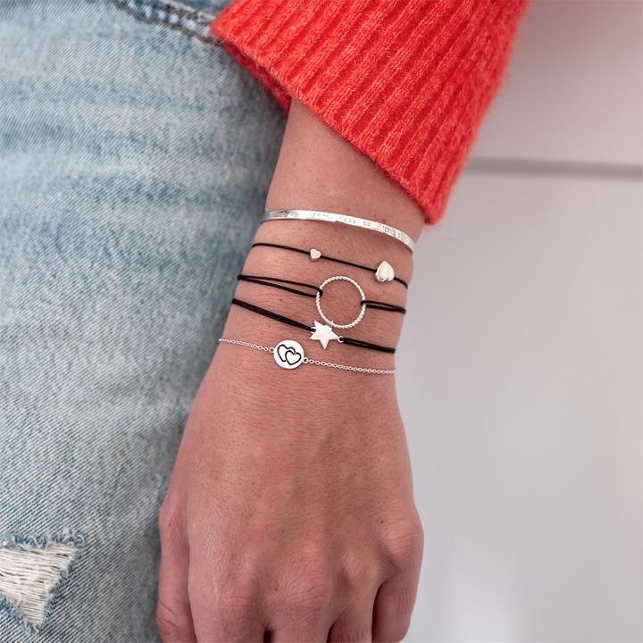 Actual product image Glanzstücke München Ladies heart sterling silver 15.0 - 22.0 cm, flexible adjustable - 9538 (22 cm, Sterling Silver)
