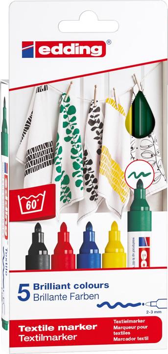 Edding Textil Marker 4500 (Sortiert, 2 mm, 5 x)