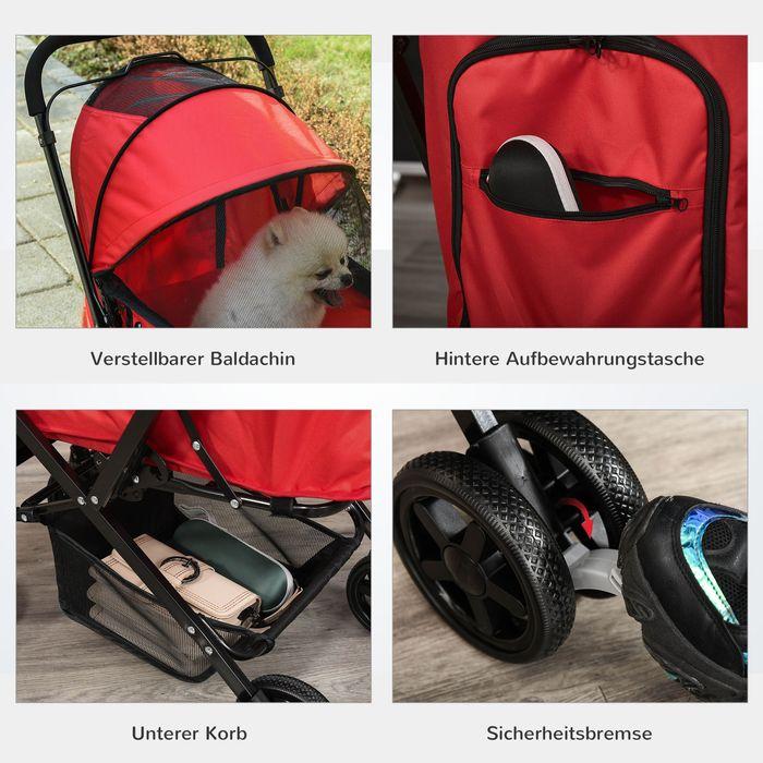 Image du produit Swisshandel24 Poussette pour chien poussette pour chien poussette pour petits chiens et chats poussette pour (Chat, Chien, Pliable)