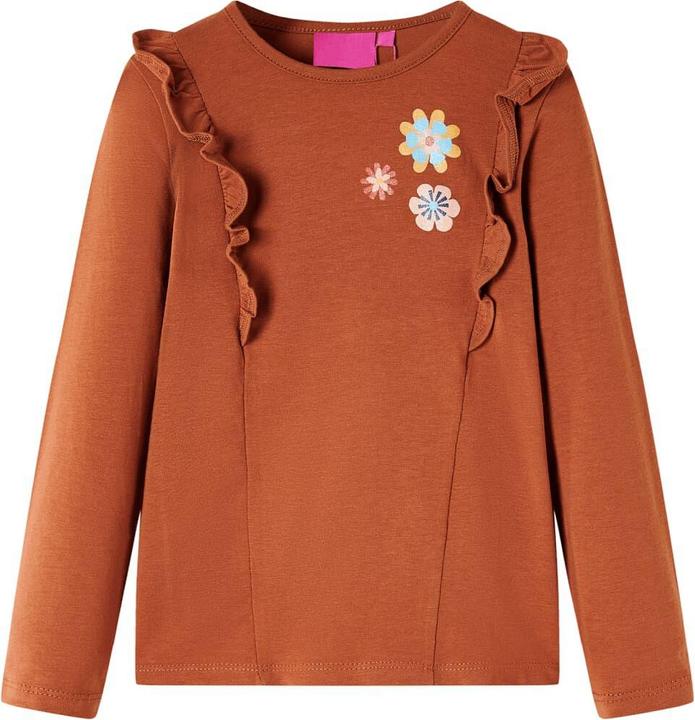 Produktbild VidaXL Kinder-Langarmshirt Cognac 128,Material: 95 % Baumwolle. 5 (128)