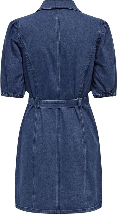 Actual product image Only Regular fit Round neck Elasticated cuffs Puff sleeves Short dress Denim dress (XL)