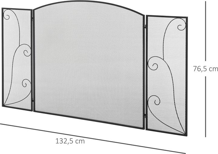 Actual product image Homcom Fireplace grille with three panels (132.5 x 76.5 cm)