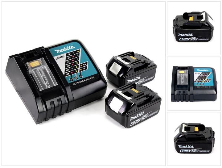 2x Makita BL1860B 6.0 Ah battery ( 197422-4 ), 1x Makita DC18RC charger ( 195584-2 )