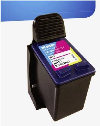 Actual product image KMP H12 Ink Cartridge color compatible with HP C 6657 AE (M, C, Y)