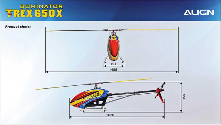 Produktbild Align T-Rex 650X Dominator Flybarless Elektro Hubschrauber 12S Combo