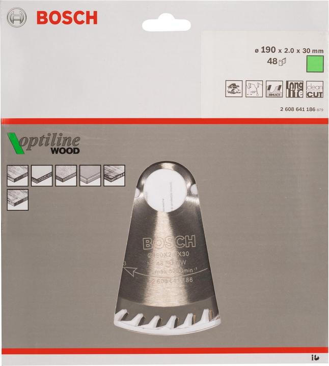 Produktbild Bosch Professional Zubehör PRO Wood Kreissägeblatt, 190 x 2 x 30 mm