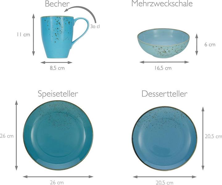 Actual product image CreaTable nature aqua (16 Piece)