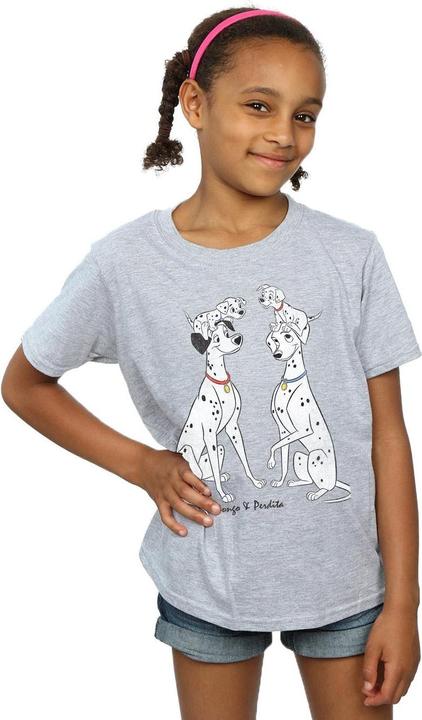 Actual product image 101 Dalmatians Girls Pongo And Perdita T-Shirt (128)