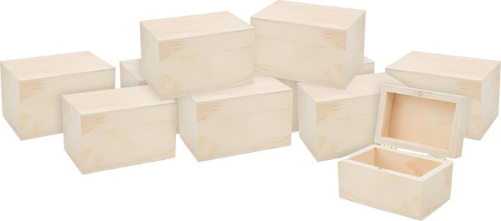 Image du produit VBS Coffret en bois XXL avec fermeture magnétique, 10 pièces, contreplaqué de pin
