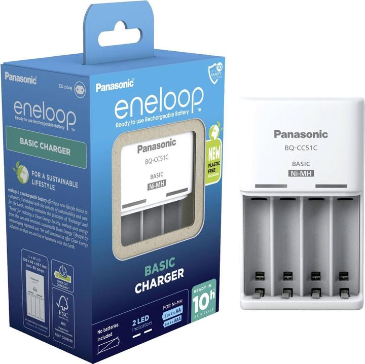 Actual product image Panasonic eneloop Basic Charger BQ-CC51E (1 pcs., AA, Chargers without battery)
