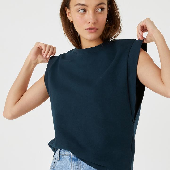 Produktbild La Redoute Collections Ärmelloses Top mit rundem Ausschnitt (XL)