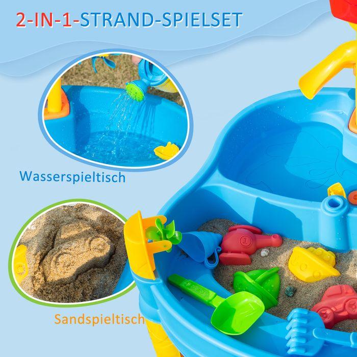 Actual product image Swisshandel24 Sand and water play table 2-in-1 table play set for outdoor sand and water activities 25 pieces