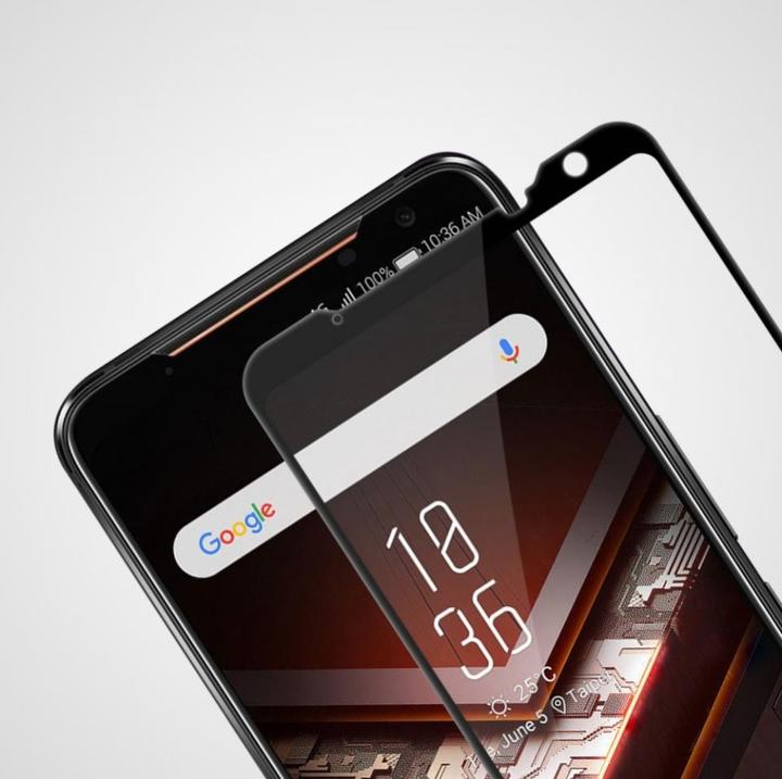 Actual product image Screenguard Asus ROG Phone 2 Full Screen Protective Glass Film 2.5D 9H (1 Piece, Asus ROG Phone II)