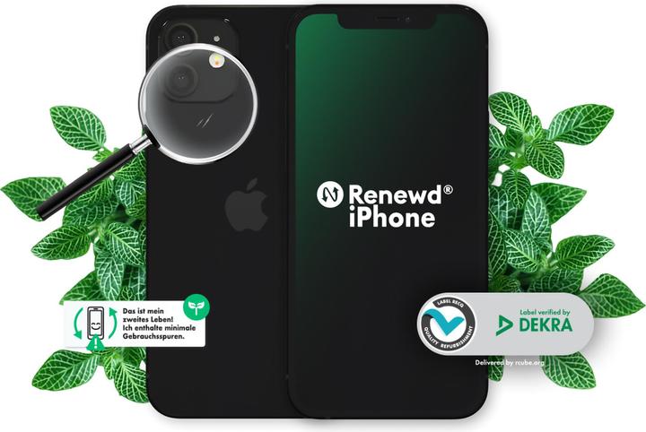 Produktbild Renewd iPhone 12 Mini (64 GB, Schwarz, 5.40", 12 Mpx, SIM + eSIM, A / Wie neu)