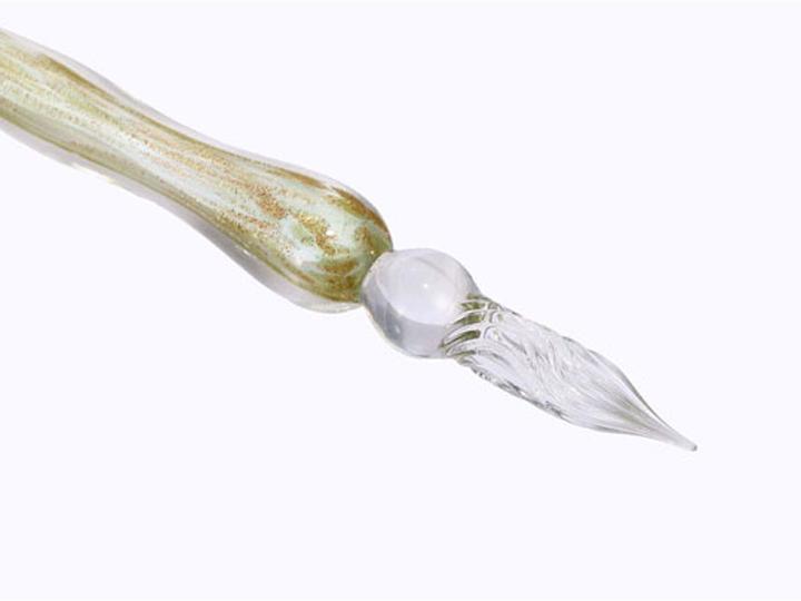 Actual product image Guitar Penholder glass pen 17cm (Gold)