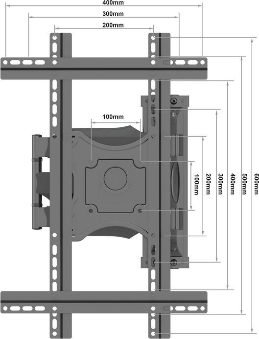 Image du produit Multibrackets Support sol-plafond 1x, 40"-65", VESA 100x100