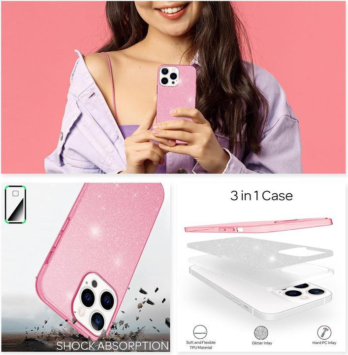 Actual product image Nalia Glitter mobile phone case (Apple iPhone 13 Pro)