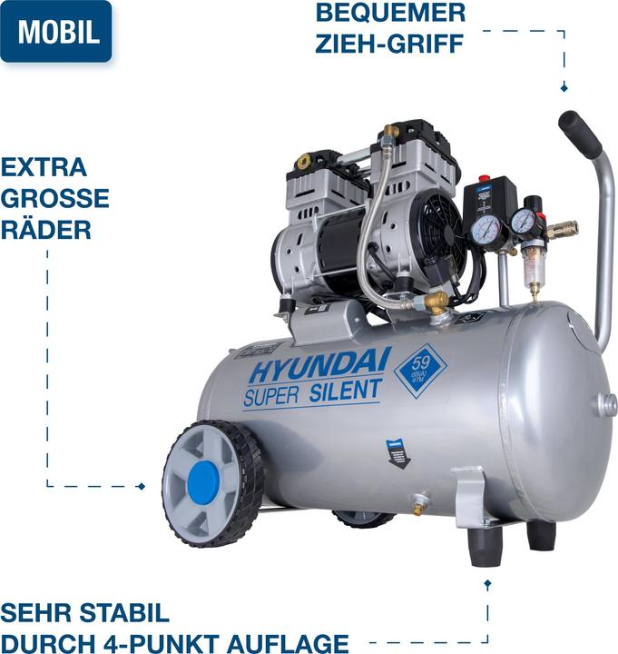 Produktbild Hyundai Silent Kompressor SAC55753 (8 Bar, 50 l)
