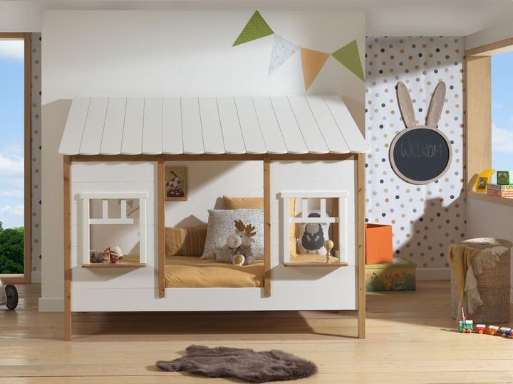 Immagine prodotto Vipack Letto a casetta con tetto in legno di pino incluso box estraibile (90 x 200 cm)