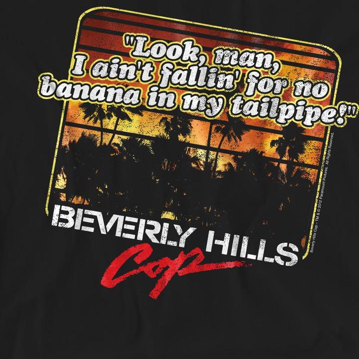 Actual product image Beverly Hills Cop Unisex Adult Banana In My Tailpipe T-Shirt (XXL)