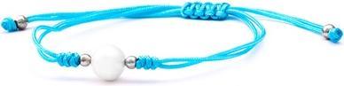 Productafbeelding Beneto Kanten blauwe kabbalah armband met echte parel AGB567