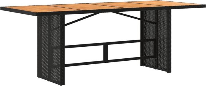 Immagine prodotto VidaXL Tavolo da giardino Tavolo da pranzo Tavolo da patio con piano in legno nero in poly rattan (80 cm)