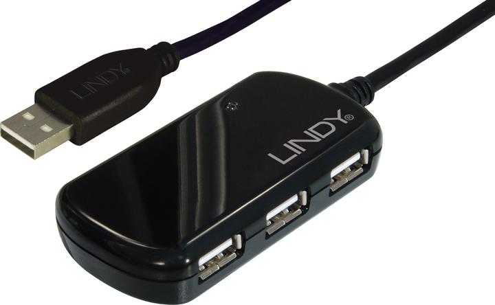 Actual product image Lindy USB 2.0 Active Extension Pro 8m including 4 Port USB Hub (USB-A, 4 Ports)
