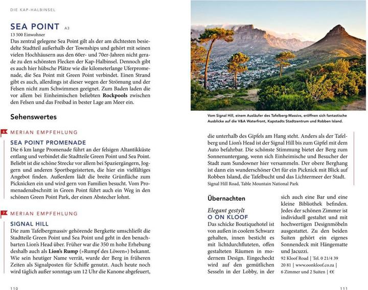 Produktbild MERIAN Reiseführer Kapstadt mit Winelands & Garden Route (Deutsch, Sandra Vartan, 2021)