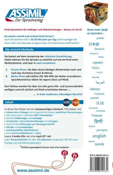 Produktbild Hindi ohne Mühe - Audio-Plus-Sprachkurs - Niveau A1-B1 (Deutsch, ASSiMiL GmbH, 2010)