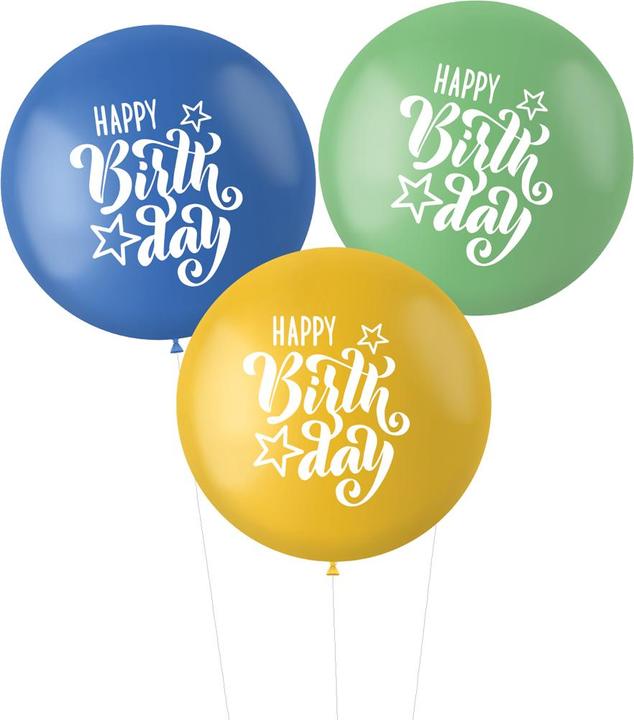 Produktbild Folat Ballons XL' Happy Birthday † Blau/Grün 80cm -