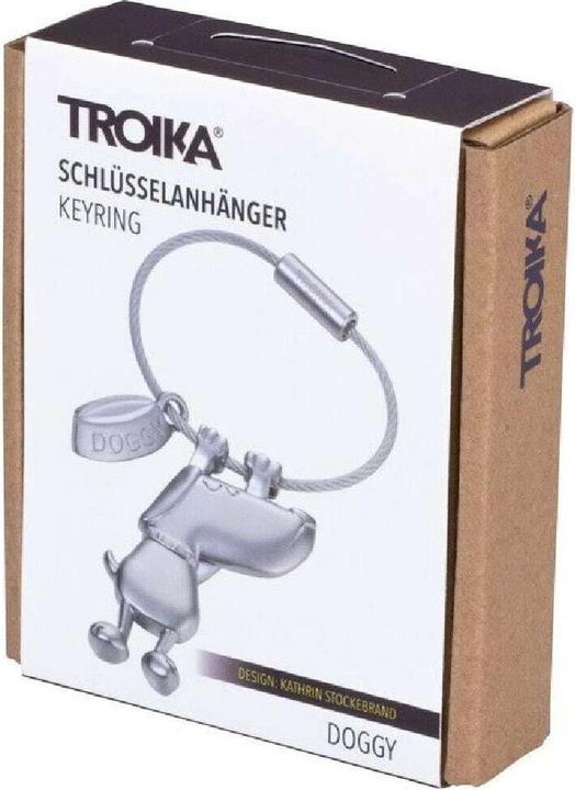 Produktbild Troika DOGGY Schlüsselanhänger Hund, Napf, matt grau