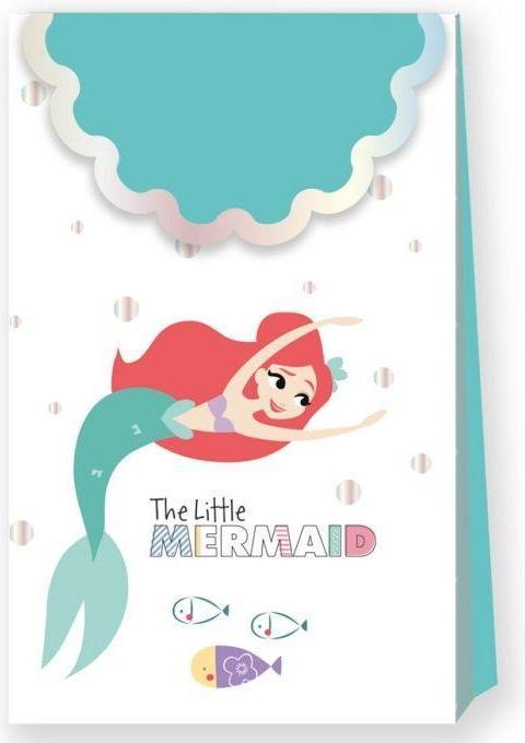Actual product image The Little Mermaid Under The Sea Paper Ariel Party Bags (Pack of 6)