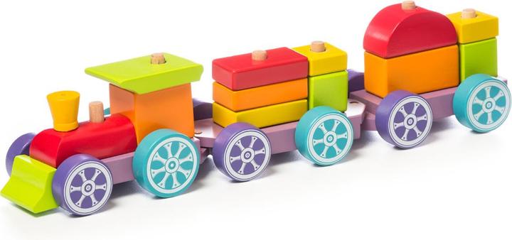 Actual product image Cubika Cabika wooden train "Rainbow Express