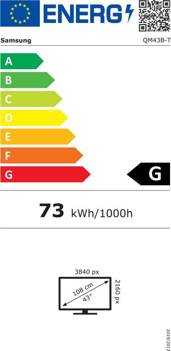 Energie-Label Samsung QM43B-T (3840 x 2160 Pixel, 43")