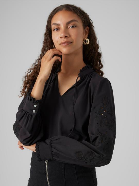 Image du produit Vero Moda Coupe normale Encolure en V Manches avec bouton Top Blouse (S)