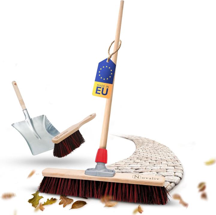 Actual product image Novaliv Kehrgarnitur I Kehrbesen Arenga-Elaston 50 cm Hofbesen I Strassenbesen Industriebesen Gartenbesen (1 pcs.)