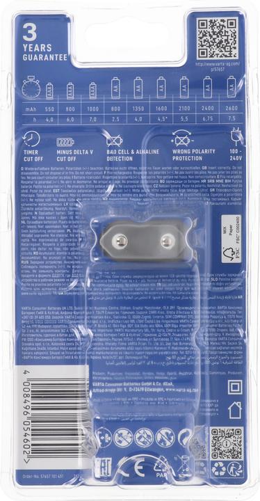 Immagine prodotto Varta Caricabatterie a spina (1 pz., AA, 1600 mAh, Batteria + Caricabatterie)