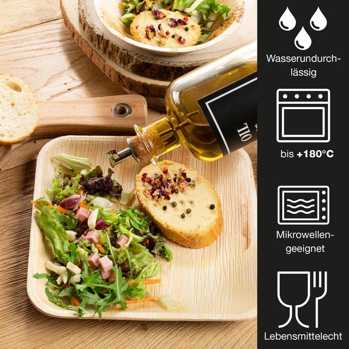 Actual product image Moritz & Moritz Palmblattgeschirr 2er Set 150 tlg Eckig 20cm mit Besteck (150 x)